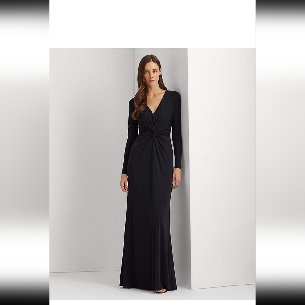 Women's Twisted Long-Sleeve Gown